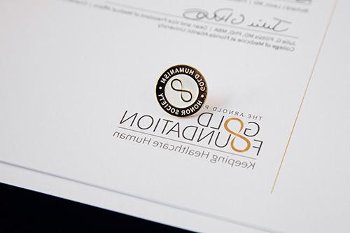 Gold Humanism member pin and authenticity letter of membership